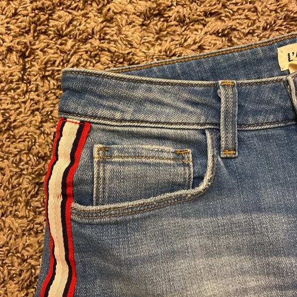 L'Agence Womens Blue Light Wash Striped High Rise Straight Leg Jeans Size 27 - Picture 6 of 9